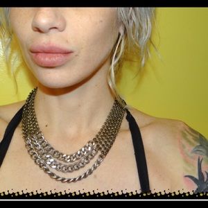 Adjustable real  Metal chain necklace.